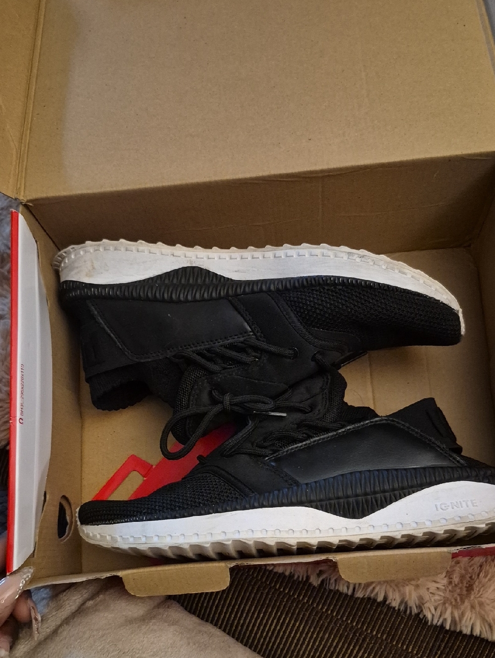 Puma Black Sneakers with White Sole